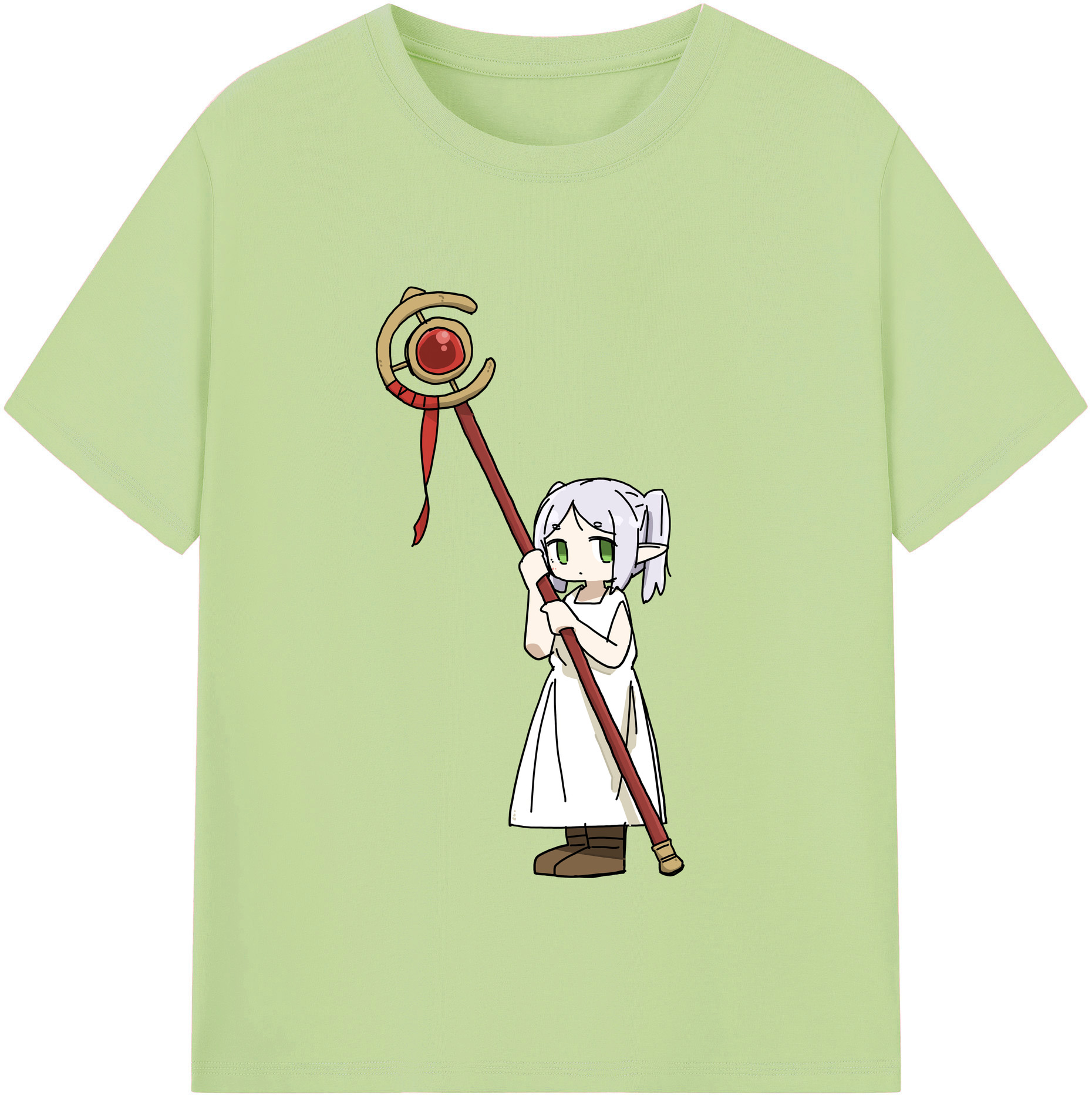 （画像用） 葬送のフリーレン Frieren 綿100％半袖Tシャツ（フロントプリント）